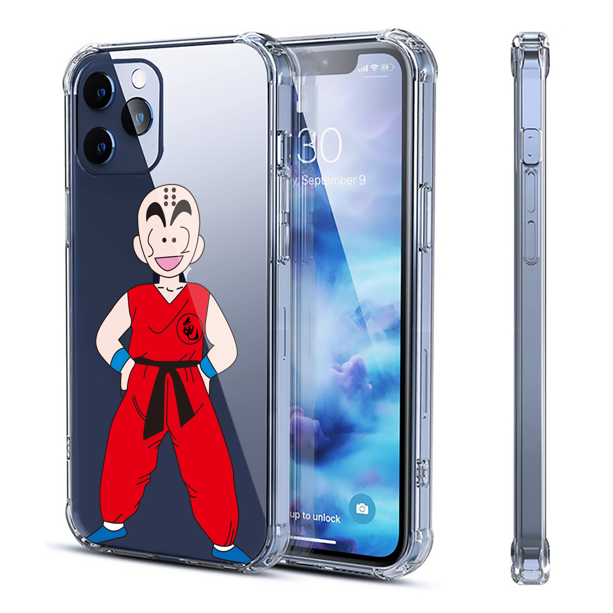 （画像用） ドラゴンボール クリリン DRAGON BALL krillin 【iPhone 12シリーズ対応】透明スマホケース（クリアソフトケース）
